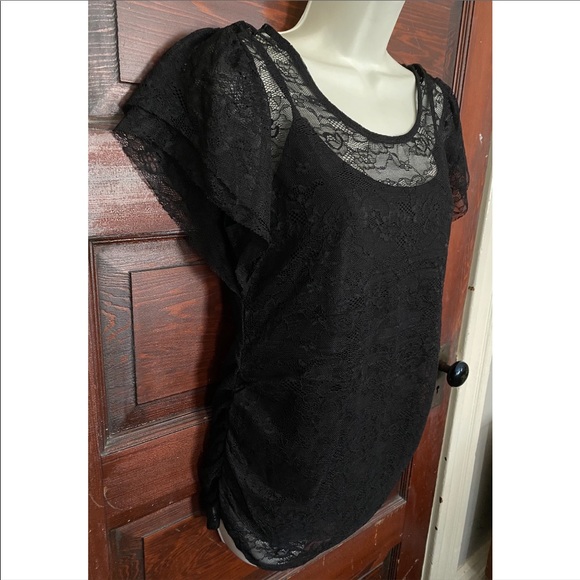 Jessica Simpson Maternity Black Lace Top S - Picture 4 of 5